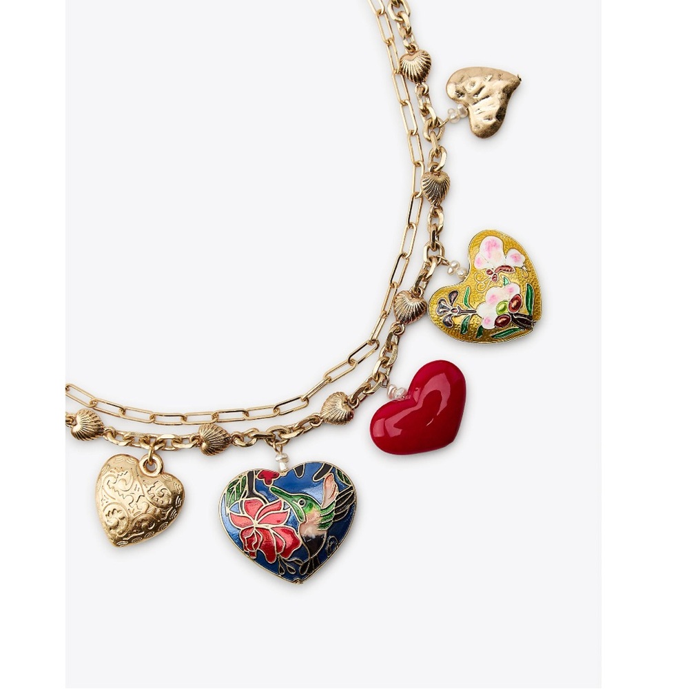 ZARA Set of 2 Heart Charm Necklaces - Picture 4 of 8